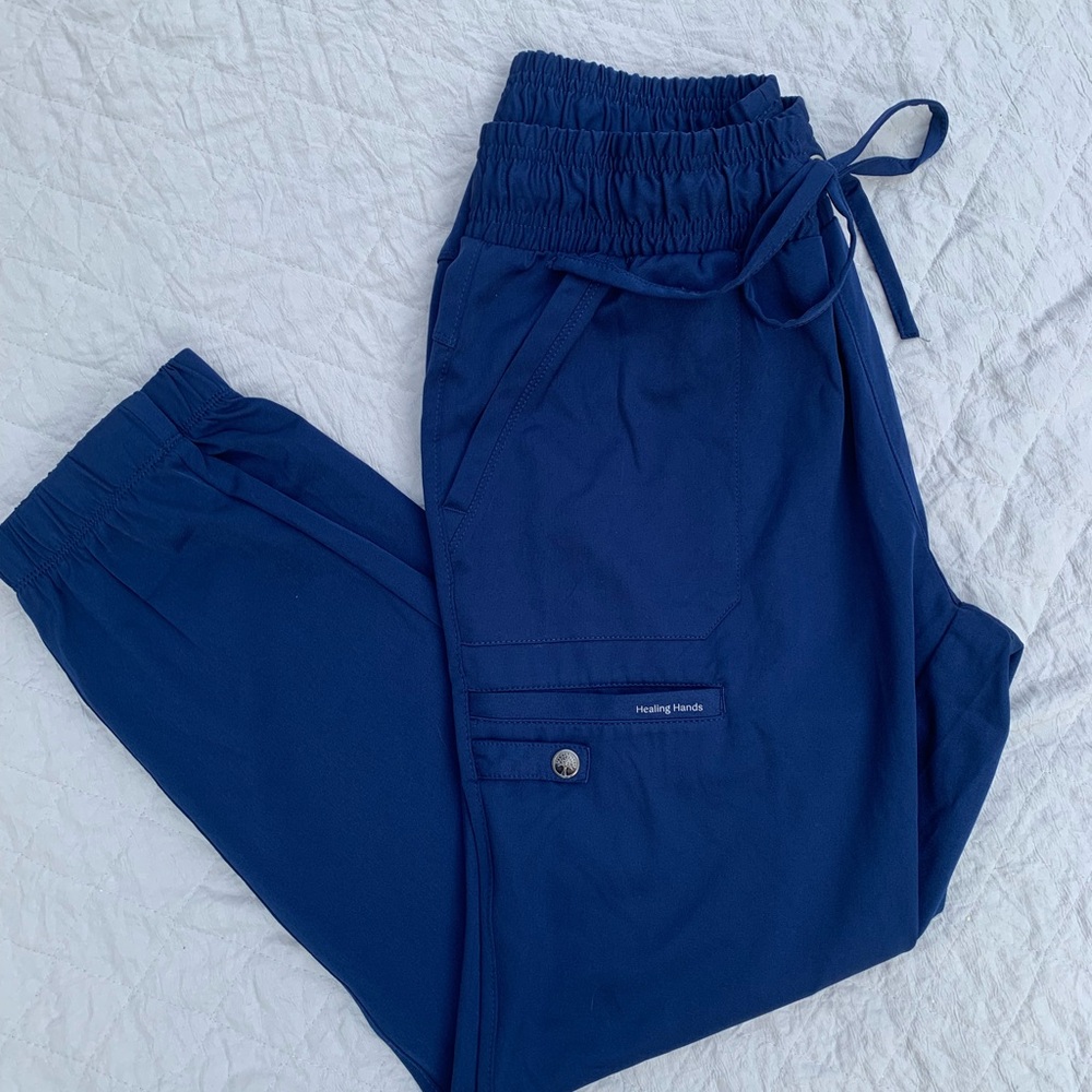 Healing Hands Navy Blue Scrub Jogger Pants